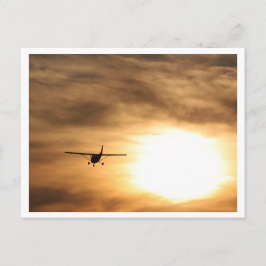 Fliegen in die Sonne Postkarte (Vorderseite)