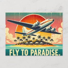 Fliegen ins Paradies Postkarte