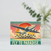 Fliegen ins Paradies Postkarte (Stehend Vorderseite)