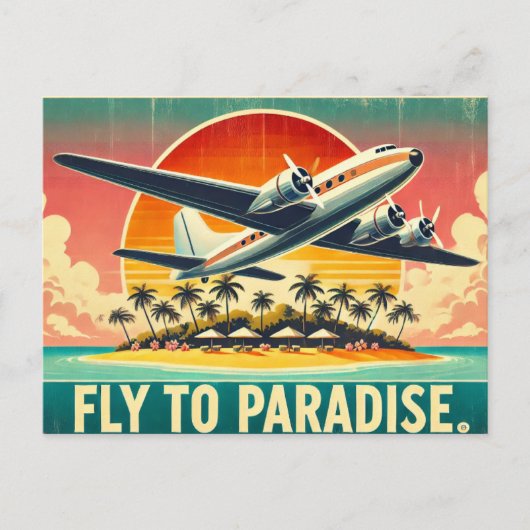 Fliegen ins Paradies Postkarte (Vorderseite)