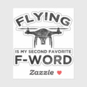 Fliegen ist mein zweitliebstes F-Word Aufkleber (Blatt)