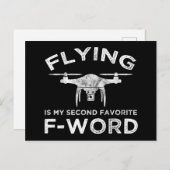 Fliegen ist mein zweitliebstes F-Word Postkarte (Vorne/Hinten)