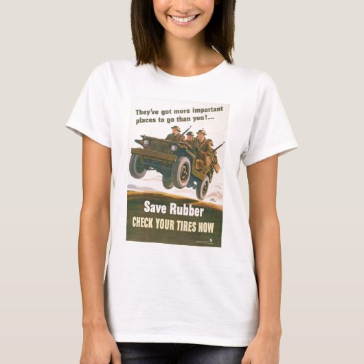 Fliegen-Jeep-Plakat T-Shirt (Vorderseite)