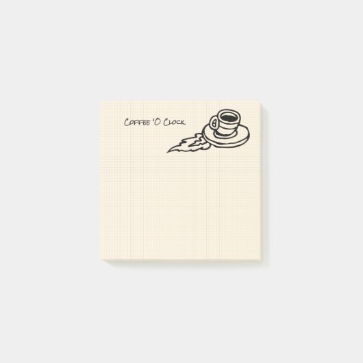 Fliegen-Kaffee Latte Getränk oder Tee-Zeit Post-it Klebezettel (Vorderseite)