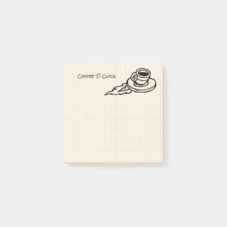 Fliegen-Kaffee Latte Getränk oder Tee-Zeit Post-it Klebezettel