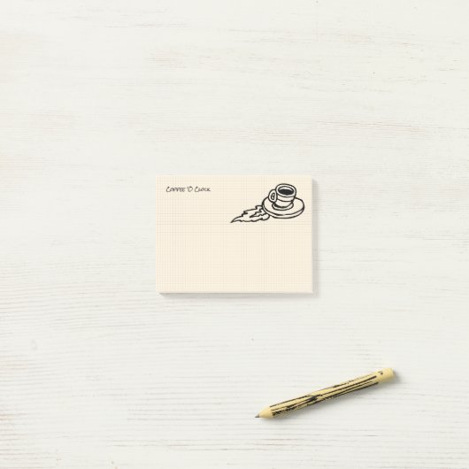 Fliegen-Kaffee Latte Getränk oder Tee-Zeit Post-it Klebezettel (Auf Schreibtisch)