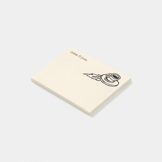 Fliegen-Kaffee Latte Getränk oder Tee-Zeit Post-it Klebezettel (angewinkelt)