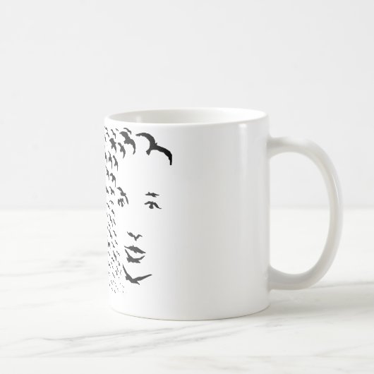 Fliegen-Krähen-oder Gesichts-optische Täuschung Kaffeetasse (Rechts)