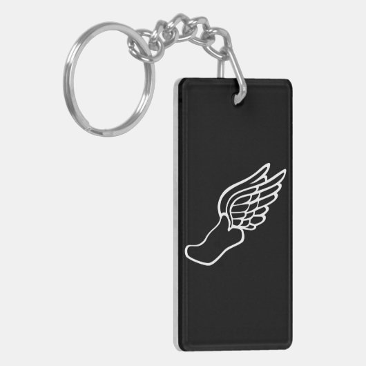 Fliegen-Laufschuh Schlüsselanhänger (Vorderseite links)