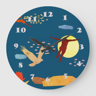 Fliegen lernen große wanduhr
