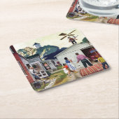 Fliegen lernen rechteckiger pappuntersetzer (angewinkelt)