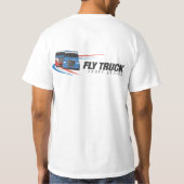 Fliegen-LKW-Stellvertreter-Reihen-weißer T - T-Shirt (Rückseite)