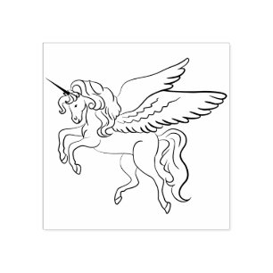 Fliegen Magisches Einhorn Gummistempel
