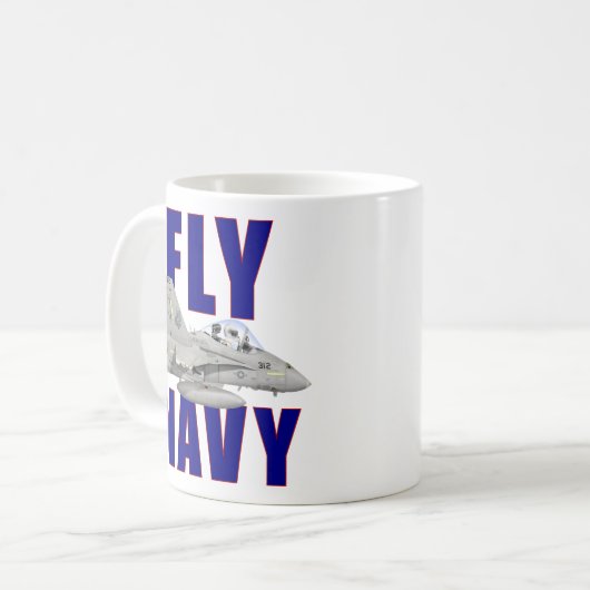 Fliegen-Marine-Tasse Kaffeetasse (Vorderseite Links)
