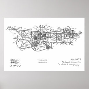 Fliegen-Maschinen-Flugzeug-Patent 1915, das Druck Poster