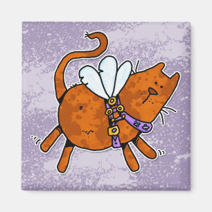 Fliegen-Miezekatze Magnet