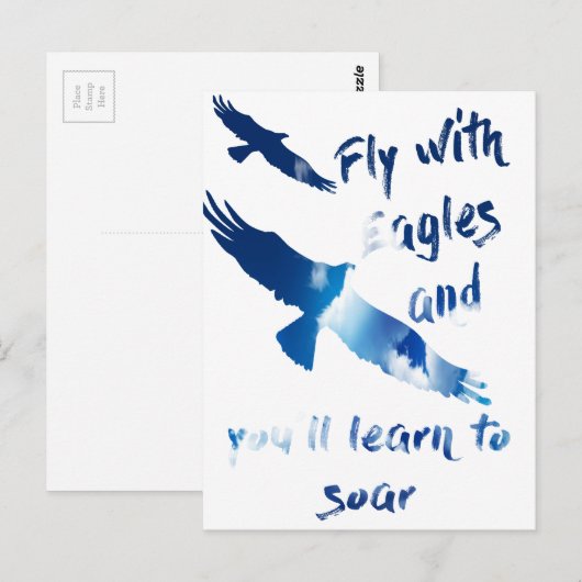 Fliegen mit Adlern Postkarte (Vorne/Hinten)