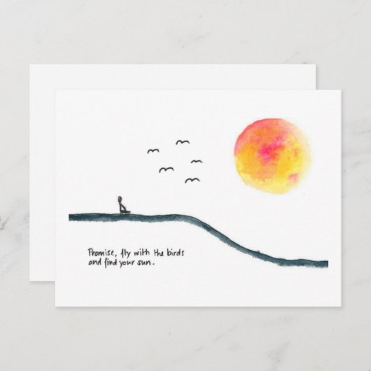 Fliegen mit den Vögeln Postkarte (Vorne/Hinten)