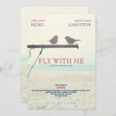 Fliegen mit mir - Einladung zur Hochzeit (Vorne/Hinten)