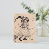Fliegen mit mir kleine Hexenbroom zwischen Postkar Postkarte (Stehend Vorderseite)