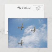 Fliegen mit mir postkarte (Vorne/Hinten)