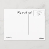 Fliegen mit mir postkarte (Rückseite)