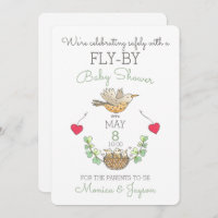 Fliegen mit Vogelnest-Laufwerk mit Babydusche