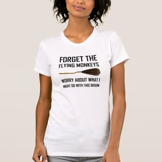 Fliegen Monkeys Hexe-Besen T-Shirt (Vorderseite)