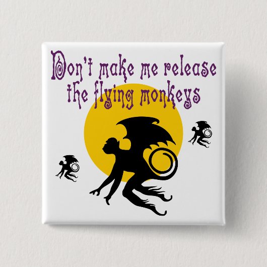 Fliegen Monkeys Knopf Button (Vorderseite)