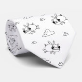 Fliegen-Mops (weiß) Krawatte (Gerollt)