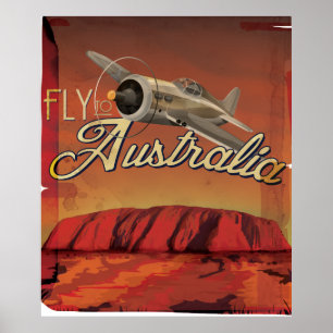 Fliegen nach Australien Poster