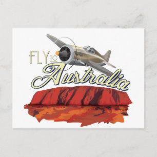 Fliegen nach Australien Postkarte