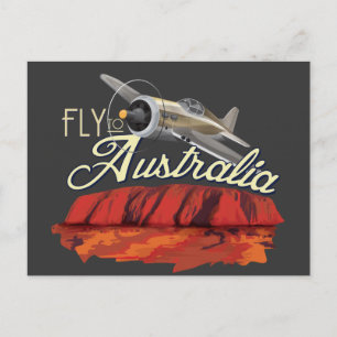 Fliegen nach Australien Postkarte