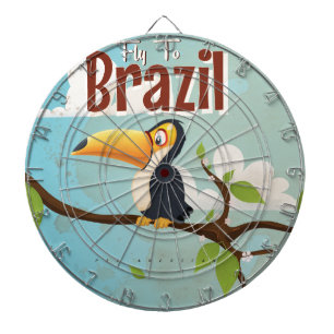 Fliegen nach Brasilien Vintages Ferienplakat Dartscheibe