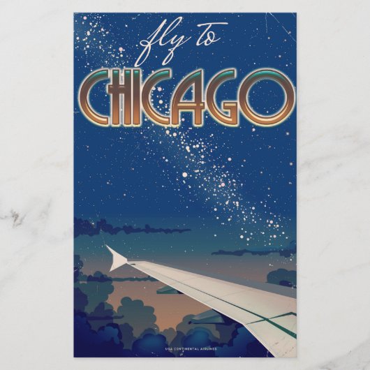 Fliegen nach Chicago Briefpapier (Vorderseite)