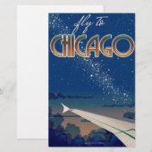 Fliegen nach Chicago Briefpapier (Vorne/Hinten)