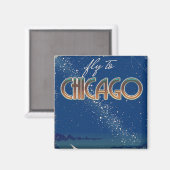 Fliegen nach Chicago Magnet (Vorderseite/Rückseite)