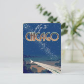 Fliegen nach Chicago Postkarte (Stehend Vorderseite)