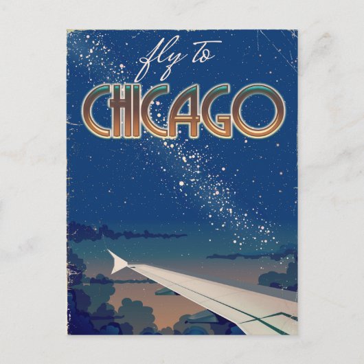Fliegen nach Chicago Postkarte (Vorderseite)