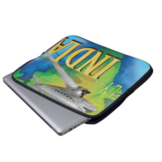 Fliegen nach Indien Laptopschutzhülle (Vorne Knopf)