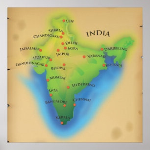 Fliegen nach Indien Poster