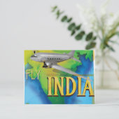 Fliegen nach Indien Postkarte (Stehend Vorderseite)