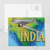 Fliegen nach Indien Postkarte (Vorne/Hinten)