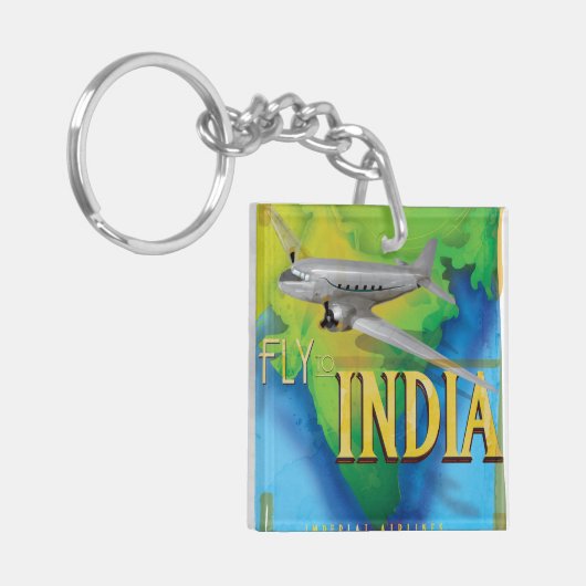 Fliegen nach Indien Schlüsselanhänger (Vorderseite links)