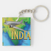 Fliegen nach Indien Schlüsselanhänger (Rückseite)