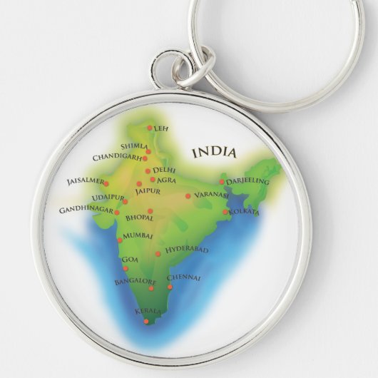 Fliegen nach Indien Schlüsselanhänger (Vorne)