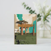 Fliegen nach Madagaskar Vintages Urlaubspenster Postkarte (Stehend Vorderseite)