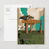 Fliegen nach Madagaskar Vintages Urlaubspenster Postkarte (Vorne/Hinten)