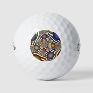 Fliegen nach oben, farbenfrohe moderne Kunst des A Golfball
