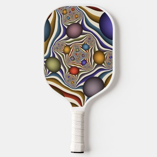 Fliegen nach oben, farbenfrohe moderne Kunst des A Pickleball Schläger